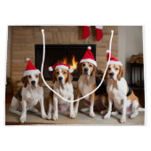 American English Foxhound Fireplace Weihnachten Große Geschenktüte (Vorderseite)