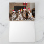 American English Foxhound Fireplace Weihnachten Karte (Innenseite)
