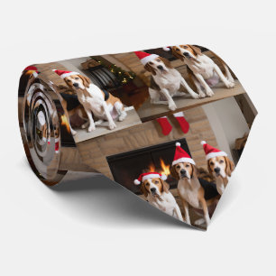 American English Foxhound Fireplace Weihnachten Krawatte