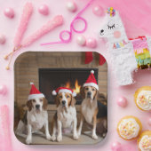 American English Foxhound Fireplace Weihnachten Pappteller (Party)