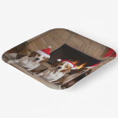 American English Foxhound Fireplace Weihnachten Pappteller (Gewinkelt)