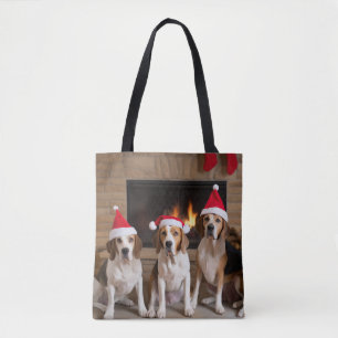 American English Foxhound Fireplace Weihnachten Tasche