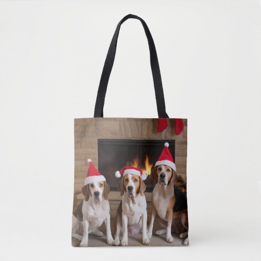 American English Foxhound Fireplace Weihnachten Tasche (Vorderseite)