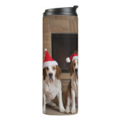 American English Foxhound Fireplace Weihnachten Thermosbecher (Nach links gedreht)