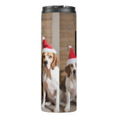 American English Foxhound Fireplace Weihnachten Thermosbecher (Rückseite)