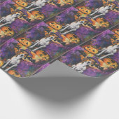 American English Foxhound Halloween Pumpkin Geschenkpapier (Ecke)
