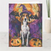 American English Foxhound Halloween Pumpkin Karte (Vorderseite)