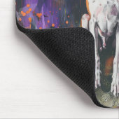 American English Foxhound Halloween Pumpkin Mousepad (Ecke)