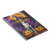 American English Foxhound Halloween Pumpkin Notizblock (Rechte Seite)