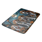 American English Foxhound Halloween Spooky Badematte (Schrägansicht)