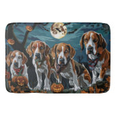 American English Foxhound Halloween Spooky Badematte (Vorderseite)