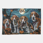 American English Foxhound Halloween Spooky Geschirrtuch (Horizontal)
