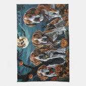 American English Foxhound Halloween Spooky Geschirrtuch (Vertikal)