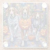 American English Foxhound in Halloween Costumes Glasuntersetzer (Rückseite)