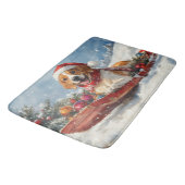 American English Foxhound in Sledge Christmas Badematte (Schrägansicht)