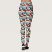 American English Foxhound in Sledge Christmas Leggings (Rückseite)