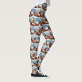 American English Foxhound in Sledge Christmas Leggings (Rechts)