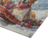 American English Foxhound in Sledge Christmas Schneidebrett (Ecke)
