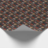 American English Foxhound mit Weihnachtsgeschenken Geschenkpapier (Ecke)