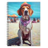 American English Foxhound on Beach, Sommergeschenk Notizblock (Vorderseite)