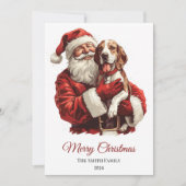 American English Foxhound Santa Claus Weihnachten (Vorderseite)