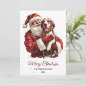American English Foxhound Santa Claus Weihnachten (Stehend Vorderseite)