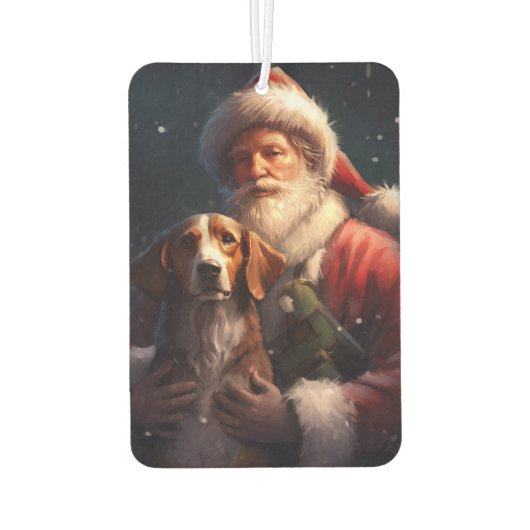 American English Foxhound Santa Claus Weihnachten Autolufterfrischer (Rückseite)