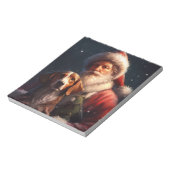 American English Foxhound Santa Claus Weihnachten Notizblock (Rotiert)