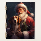 American English Foxhound Santa Claus Weihnachten Planer (Vorderseite)