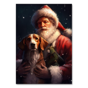 American English Foxhound Santa Claus Weihnachten Tischnummer