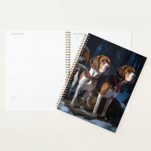 American English Foxhound Schneebedeckter Schlitte Planer