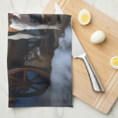 American English Foxhound Snowy Sleigh Weihnachten Geschirrtuch (Viertel Falte)