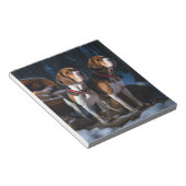 American English Foxhound Snowy Sleigh Weihnachten Notizblock (angewinkelt)