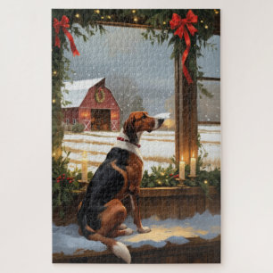 American English Foxhound Weihnachtsbeleuchtung Fe Puzzle
