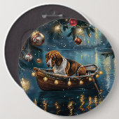 American English Foxhound Weihnachtsfest Reise Button (Vorne & Hinten)