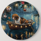 American English Foxhound Weihnachtsfest Reise Button (Vorderseite)