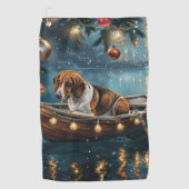 American English Foxhound Weihnachtsfest Reise Golfhandtuch (Vorderseite)