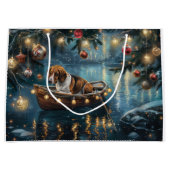 American English Foxhound Weihnachtsfest Reise Große Geschenktüte (Vorderseite)