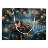 American English Foxhound Weihnachtsfest Reise Große Geschenktüte (Rückseite)