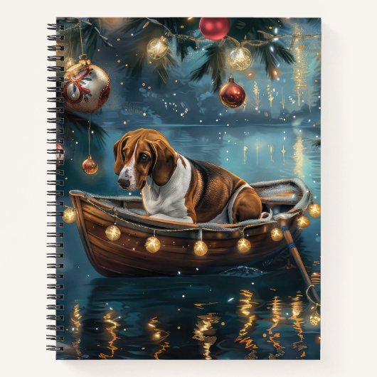 American English Foxhound Weihnachtsfest Reise Notizblock (Vorderseite)
