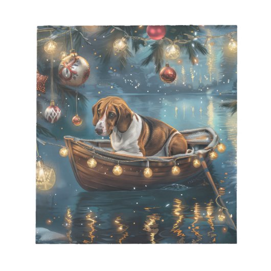 American English Foxhound Weihnachtsfest Reise Notizblock (Vorderseite)