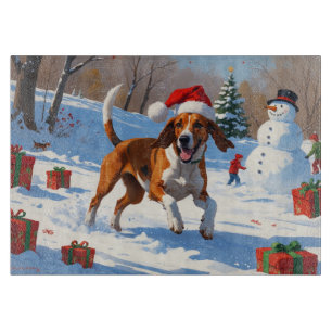 American English Foxhound Weihnachtsfest Schnee Schneidebrett