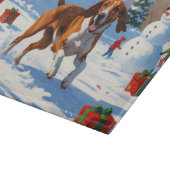 American English Foxhound Weihnachtsfest Schnee Schneidebrett (Ecke)