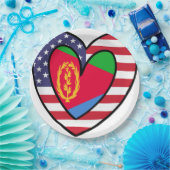 American Eritrean Flag Inner Heart USA Eritrea Pappteller (Party)