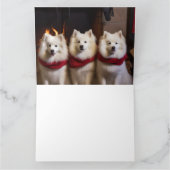 American Eskimo am Feuerplatz Weihnachten Karte (Innenseite)