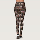 American Eskimo am Feuerplatz Weihnachten Leggings (Rückseite)