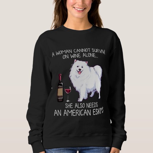 American Eskimo and Wine Dog Angepasst Sweatshirt (Vorderseite)