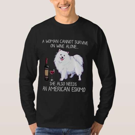 American Eskimo and Wine Dog Angepasst T-Shirt (Vorderseite)