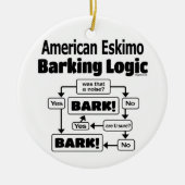 American Eskimo Barking Logic Keramik Ornament (Vorne)