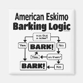 American Eskimo Barking Logic Magnet (Vorne)